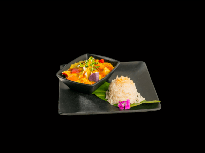 a tray of food on a plate