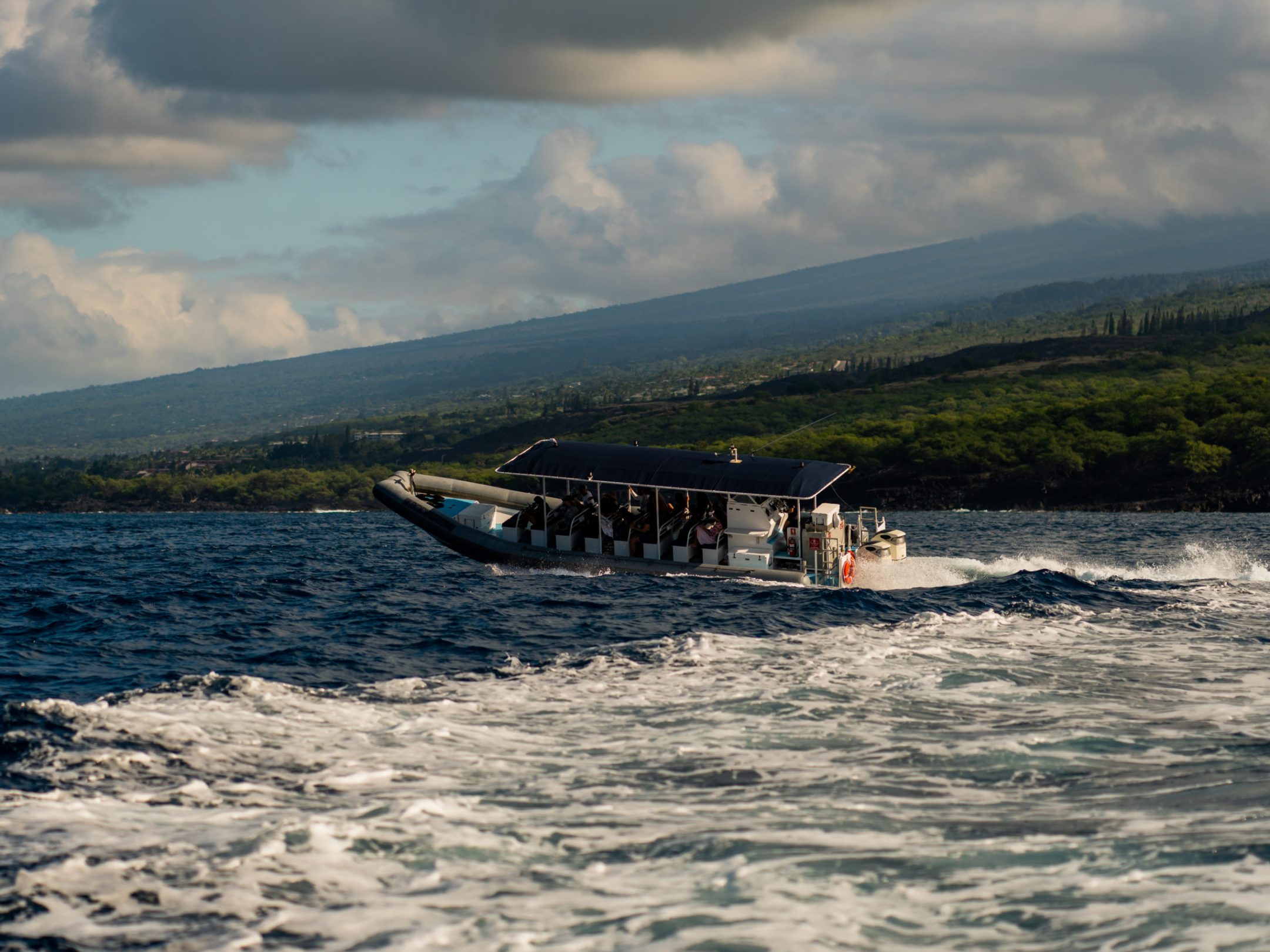 Body Glove super-raft boat on the water