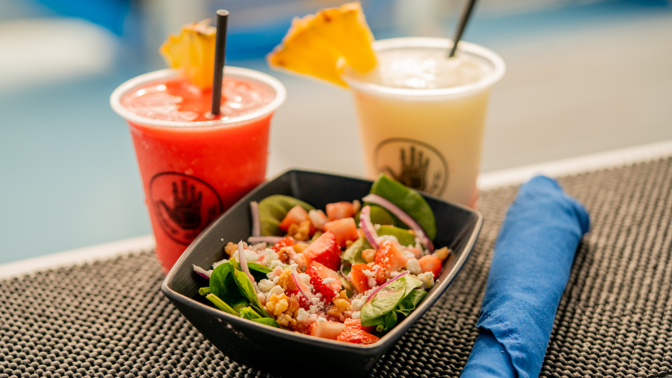 drinks and a salad on a unique hawaii tour - a historical dinner cruise